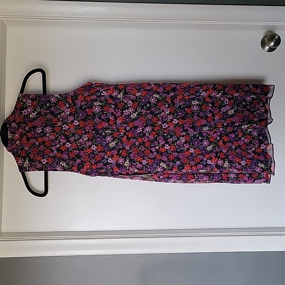 Calvin Klein Tie Beck Sleeveless Floral Print Trapeze Dress - Picture 3 of 7